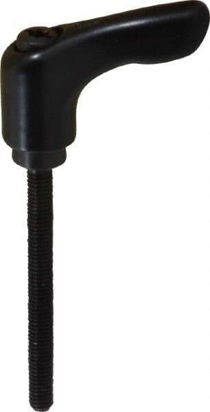 KIPP - #10-32, 0.55" Hub Diam, Zinc Die Cast (Steel Components) Threaded Stud Adjustable Clamping Handle - 1.97" Stud Length, 1.85" OAL, 1.22" High - Apex Tool & Supply