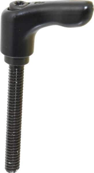KIPP - 1/4-20, 0.55" Hub Diam, Zinc Die Cast (Steel Components) Threaded Stud Adjustable Clamping Handle - 1.97" Stud Length, 1.85" OAL, 1.22" High - Apex Tool & Supply