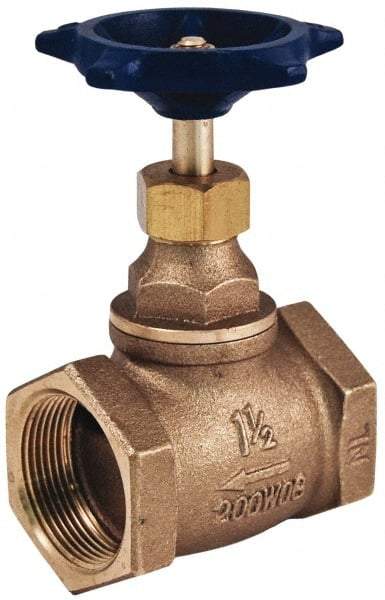 Legend Valve - 1" Pipe, FNPT Ends, Brass Rising Stem Globe Valve - Bronze Disc, Bolted Bonnet, 200 psi WOG, 125 psi WSP, Class 125 - Apex Tool & Supply