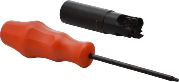 Kennametal - 1" Cutting Diam, 1" Shank Diam, 1" Max Depth of Cut, Straight Shank Indexable Copy End Mill - 3 Inserts, RP.. 32.. Insert, KIPR Toolholder, Through Coolant - Apex Tool & Supply