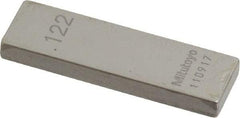 Mitutoyo - 0.122" Rectangular Steel Gage Block - Accuracy Grade 0, Includes Certificate of Inspection - Apex Tool & Supply