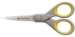 Clauss - 2" LOC, 5" OAL Titanium Standard Scissors - Ambidextrous, Straight Handle, For General Purpose Use - Apex Tool & Supply
