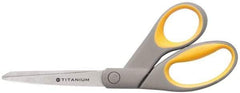 Clauss - 3-1/4" LOC, 8" OAL Titanium Standard Shears - Ambidextrous, Straight Handle, For General Purpose Use - Apex Tool & Supply