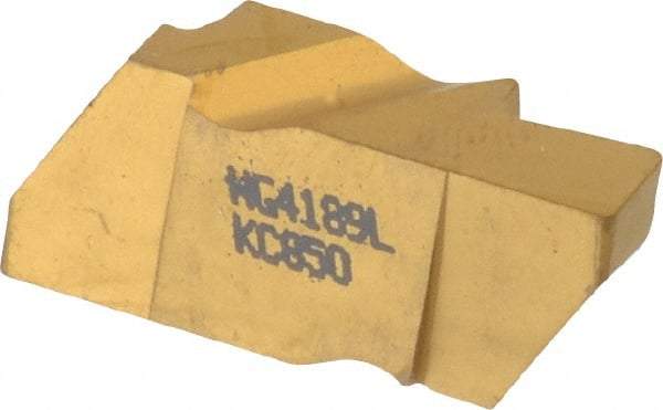 Kennametal - 4189NG Grade KC850, 4.8mm Cutting Width Carbide Grooving Insert - 6.35mm Max Depth of Cut, Left Hand, 0.57mm Corner Radius, TiC/TiCN/TiN Finish - Apex Tool & Supply