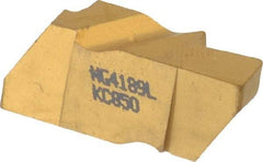 Kennametal - 4189NG Grade KC850, 4.8mm Cutting Width Carbide Grooving Insert - 6.35mm Max Depth of Cut, Left Hand, 0.57mm Corner Radius, TiC/TiCN/TiN Finish - Apex Tool & Supply