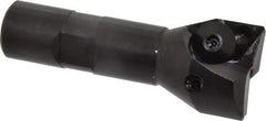 Value Collection - 1-1/4" Cut Diam, 21/32" Max Depth of Cut, 3/4" Shank Diam, 3-1/4" OAL, Indexable Square Shoulder End Mill - TPC 32..., TPG 32., TPU 32. Inserts, Weldon Shank - Apex Tool & Supply