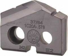 Allied Machine and Engineering - 37/64" Diam x 1/8" Thick, Seat Code 0, 132° Included Angle Spade Drill Insert - TiAlN Coated, Carbide, Grade K20, Series T-A - Apex Tool & Supply