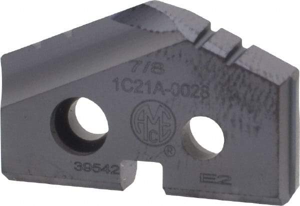Allied Machine and Engineering - 7/8" Diam x 5/32" Thick, Seat Code 1, 132° Included Angle Spade Drill Insert - TiAlN Coated, Carbide, Grade K20, Series T-A - Apex Tool & Supply