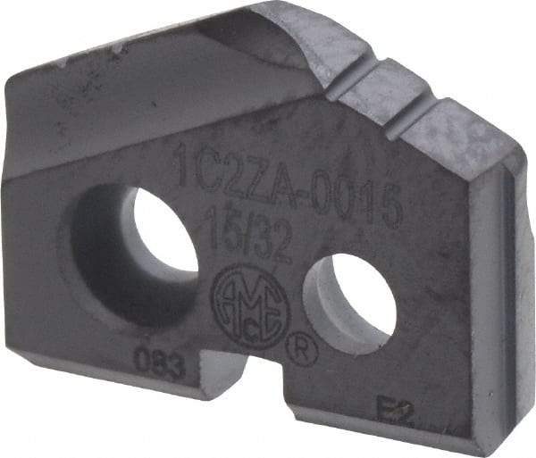 Allied Machine and Engineering - 15/32" Diam x 3/32" Thick, Seat Code Z, 132° Included Angle Spade Drill Insert - TiAlN Coated, Carbide, Grade K20, Series T-A - Apex Tool & Supply