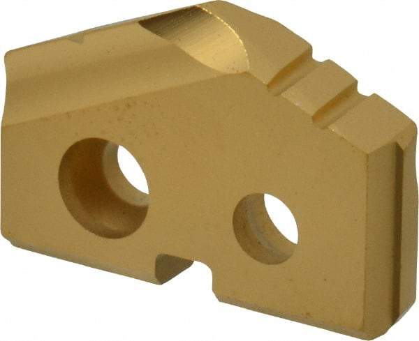 Allied Machine and Engineering - 41/64" Diam x 1/8" Thick, Seat Code 0, 132° Included Angle Spade Drill Insert - TiN Coated, Carbide, Grade P40, Series T-A - Apex Tool & Supply