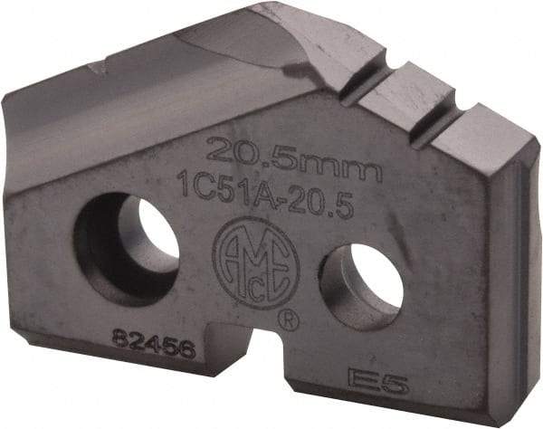 Allied Machine and Engineering - 20.5mm Diam x 5/32" Thick, Seat Code 1, 132° Included Angle Spade Drill Insert - TiAlN Coated, Carbide, Grade P40, Series T-A - Apex Tool & Supply