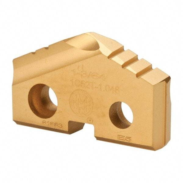 Allied Machine and Engineering - 1-3/64" Diam x 3/16" Thick, Seat Code 2, 132° Included Angle Spade Drill Insert - TiN Coated, Carbide, Grade P40, Series T-A - Apex Tool & Supply