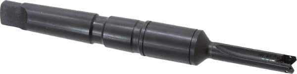 Allied Machine and Engineering - Series Y, 3/8 to 27/64" Diam, 2MT Taper Shank, Straight Flute Spade Drill - 1-1/4" Max Depth, 3-15/32" Body Length, 6-5/16" OAL, Short Length, Through Coolant - Apex Tool & Supply