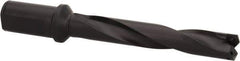 Allied Machine and Engineering - Series 2, 31/32 to 1-3/8" Diam, 1-1/4" Diam Straight Shank with Flange, Helical Flute Spade Drill - 5-3/8" Max Depth, 7-13/64" Body Length, 9-11/32" OAL, Intermediate Length, Through Coolant - Apex Tool & Supply