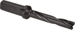 Allied Machine and Engineering - Series 0, 33/64 to 11/16" Diam, 3/4" Diam Straight Shank with Flange, Helical Flute Spade Drill - 2-1/2" Max Depth, 3-47/64" Body Length, 5-21/32" OAL, Standard Length, Through Coolant - Apex Tool & Supply