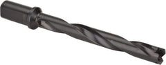 Allied Machine and Engineering - Series 2, 31/32 to 1-3/8" Diam, 1-1/4" Diam Straight Shank with Flange, Helical Flute Spade Drill - 7-3/8" Max Depth, 9-13/64" Body Length, 11-11/32" OAL, Standard Length, Through Coolant - Apex Tool & Supply