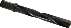 Allied Machine and Engineering - Series 2.5, 1-3/16 to 1-3/8" Diam, 1-1/4" Diam Straight Shank with Flange, Helical Flute Spade Drill - 7-3/8" Max Depth, 9-13/64" Body Length, 11-11/32" OAL, Standard Length, Through Coolant - Apex Tool & Supply