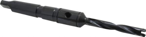 Allied Machine and Engineering - Series Y, 3/8 to 27/64" Diam, 2MT Taper Shank, Helical Flute Spade Drill - 2-3/8" Max Depth, 4-19/32" Body Length, 7-7/16" OAL, Standard Length, Through Coolant - Apex Tool & Supply