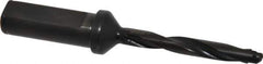 Allied Machine and Engineering - Series Y, 3/8 to 27/64" Diam, 3/4" Diam Straight Shank with Flange, Helical Flute Spade Drill - 2-3/8" Max Depth, 3-5/8" Body Length, 5-9/16" OAL, Standard Length, Through Coolant - Apex Tool & Supply