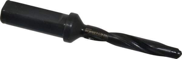Allied Machine and Engineering - Series Z, 7/16 to 1/2" Diam, 3/4" Diam Straight Shank with Flange, Helical Flute Spade Drill - 2-3/8" Max Depth, 3-5/8" Body Length, 5-9/16" OAL, Standard Length, Through Coolant - Apex Tool & Supply