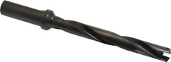 Allied Machine and Engineering - Series 0.5, 39/64 to 11/16" Diam, 3/4" Diam Straight Shank with Flange, Helical Flute Spade Drill - 4-1/2" Max Depth, 5-47/64" Body Length, 7-21/32" OAL, Extended Length, Through Coolant - Apex Tool & Supply