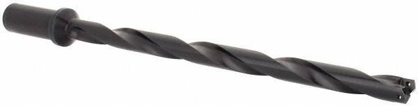 Allied Machine and Engineering - Series 1, 45/64 to 15/16" Diam, 1" Diam Straight Shank with Flange, Helical Flute Spade Drill - 10-5/8" Max Depth, 12-15/64" Body Length, 14-3/8" OAL, Extended Length, Through Coolant - Apex Tool & Supply