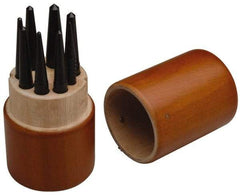 SPI - 8 Piece, 1/16 to 7/32", Center Punch Set - Round Shank, Comes in Custom Wood Case - Apex Tool & Supply