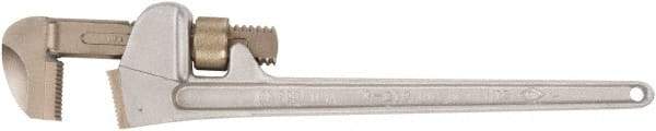 Ampco - 14" Aluminum Straight Pipe Wrench - 2-13/16" Pipe Capacity - Apex Tool & Supply