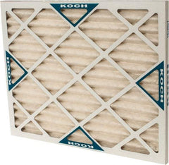 Made in USA - 16" Noml Height x 20" Noml Width x 1" Noml Depth, 30 to 35% Capture Efficiency, Wire-Backed Pleated Air Filter - MERV 8, Synthetic with Antimicrobial Protection, Integrated Beverage Board Frame, 300 Max FPM, 670 CFM, For Any Unit - Apex Tool & Supply