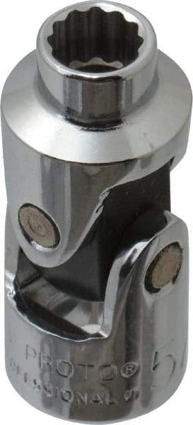 Proto - 1/2", 3/8" Drive, Standard Hand Socket - 12 Points, 1-3/4" OAL, Alloy Steel, Chrome Finish - Apex Tool & Supply