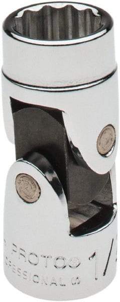 Proto - 1/2", 3/8" Drive, Hand Socket - 12 Points, 2" OAL, Chrome Finish - Apex Tool & Supply