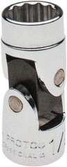 Proto - 1/2", 3/8" Drive, Hand Socket - 12 Points, 2" OAL, Chrome Finish - Apex Tool & Supply