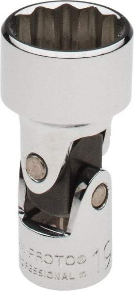 Proto - 3/8" Drive, Standard Hand Socket - 12 Points, 2-3/32" OAL, Alloy Steel, Chrome Finish - Apex Tool & Supply