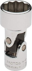 Proto - 3/8" Drive, Standard Hand Socket - 12 Points, 2-3/32" OAL, Alloy Steel, Chrome Finish - Apex Tool & Supply