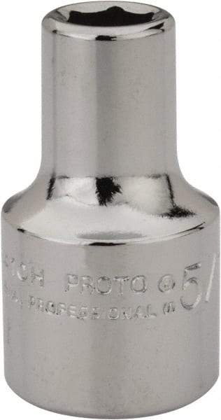 Proto - 5/16", 1/2" Drive, Standard Hand Socket - 6 Points, 1-31/64" OAL, Alloy Steel, Chrome Finish - Apex Tool & Supply