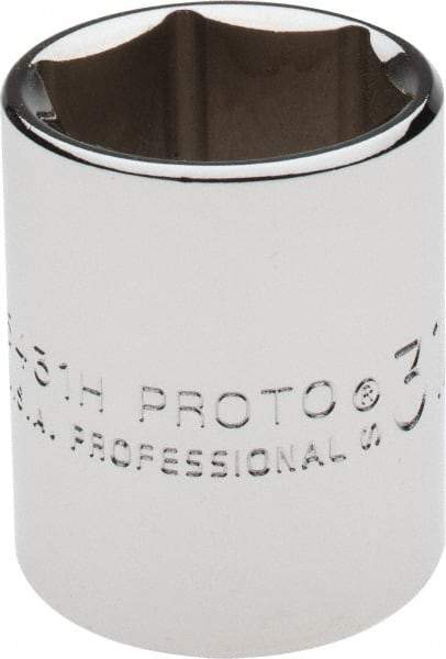 Proto - 31/32", 1/2" Drive, Standard Hand Socket - 6 Points, 1-9/16" OAL, Alloy Steel, Chrome Finish - Apex Tool & Supply