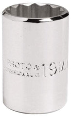 Proto - 1/2" Drive, Standard Hand Socket - 12 Points, 2-1/4" OAL, Alloy Steel, Chrome Finish - Apex Tool & Supply