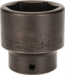 Proto - 1/2" Drive 41mm Standard Impact Socket - 6 Points, 2-3/8" OAL - Apex Tool & Supply