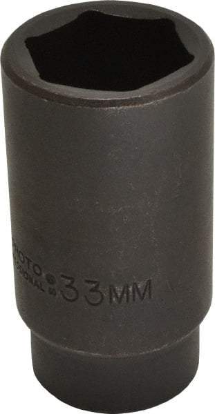 Proto - 1/2" Drive 33mm Deep Impact Socket - 6 Points, 3-1/2" OAL - Apex Tool & Supply