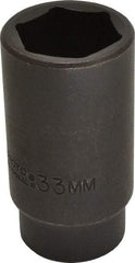 Proto - 1/2" Drive 33mm Deep Impact Socket - 6 Points, 3-1/2" OAL - Apex Tool & Supply