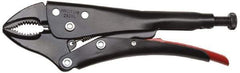 Proto - 9-1/4" OAL Curved Jaw Locking Pliers - 25/64" Jaw Width, 1-1/2" Jaw Depth, 2-23/64" Jaw Opening, Standard Handle - Apex Tool & Supply
