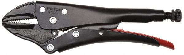 Proto - 9-1/4" OAL Straight Jaw Locking Pliers - 5/8" Jaw Width, 1-21/32" Jaw Depth, 2-23/64" Jaw Opening, Standard Handle - Apex Tool & Supply