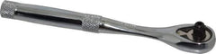 Proto - 1/4" Drive Pear Head Aerospace Ratchet - Chrome Finish, 6-11/16" OAL, 45 Gear Teeth, Standard Head - Apex Tool & Supply