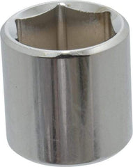 Proto - 1/4" Drive, Standard Hand Socket - 6 Points, 7/8" OAL, Alloy Steel, Chrome Finish - Apex Tool & Supply