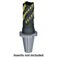 Kennametal - 2" Cut Diam, 155.45mm Max Depth of Cut, 12" OAL, Indexable Square Shoulder Helical End Mill - ADKT 2.32.. Inserts, CAT 50 Taper Shank - Apex Tool & Supply