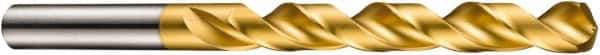 DORMER - 0.1889" 130° High Speed Steel Jobber Drill - TiN Finish, Right Hand Cut, Spiral Flute, Straight Shank, 86mm OAL, ADX Point - Apex Tool & Supply