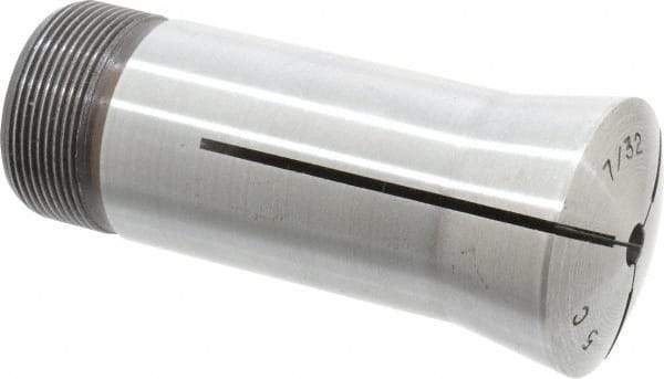 Lyndex - 7/32 Inch 5C Round Collet - 3.27 Inch Overall Length, 1.041-24 Internal Thread Size, Steel, 0.0007 Inch TIR - Exact Industrial Supply