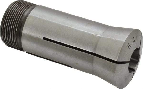 Lyndex - 19/32 Inch 5C Round Collet - 3.27 Inch Overall Length, 1.041-24 Internal Thread Size, Steel, 0.0011 Inch TIR - Exact Industrial Supply