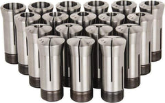 Lyndex - 18 Piece, 1/16" to 1-1/8" Capacity, 5C Round Collet Set - Increments of 1/16 Inch - Exact Industrial Supply