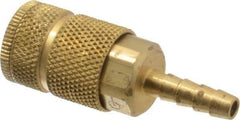 Coilhose Pneumatics - Hose Barb Tru-Flate Automotive Pneumatic Hose Coupler - Brass, 1/4" Body Diam, 1/4" Hose ID - Apex Tool & Supply